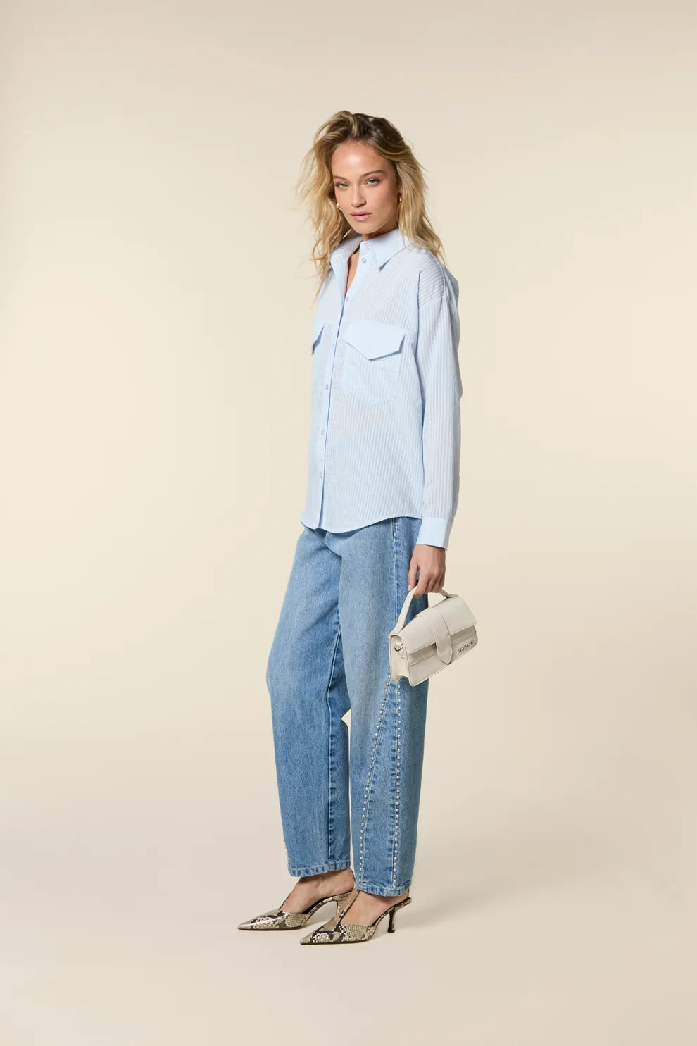 Amber- Balloon Jeans With Studs