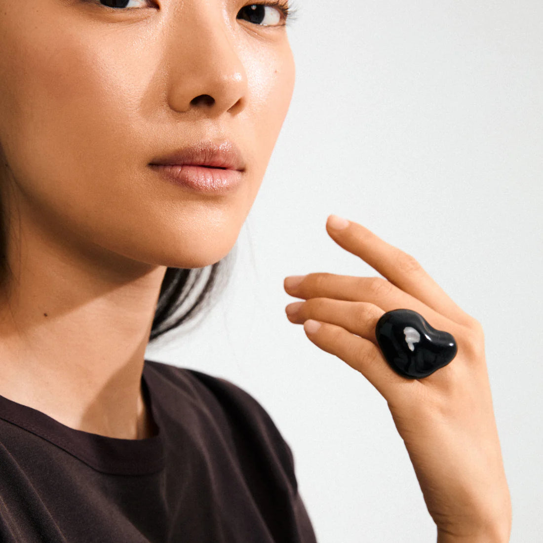 LIAN ring silver-plated/black