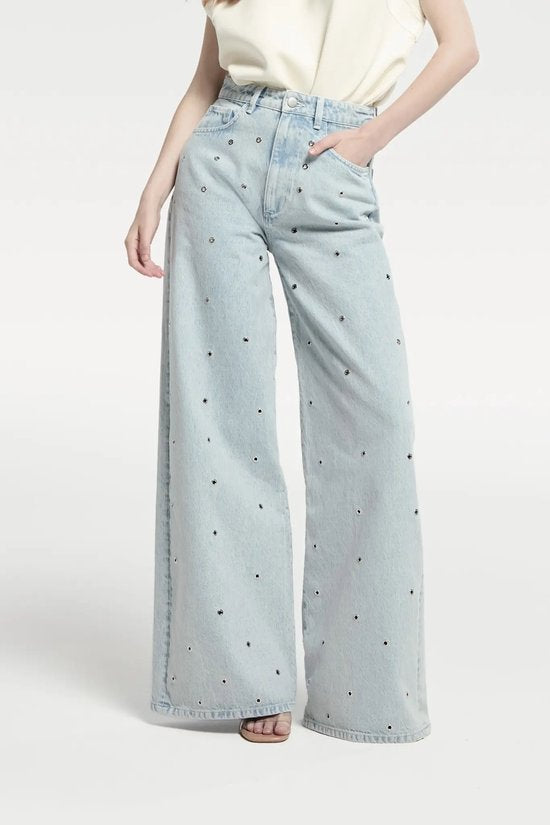 Palazzo Jeans With Eyelets