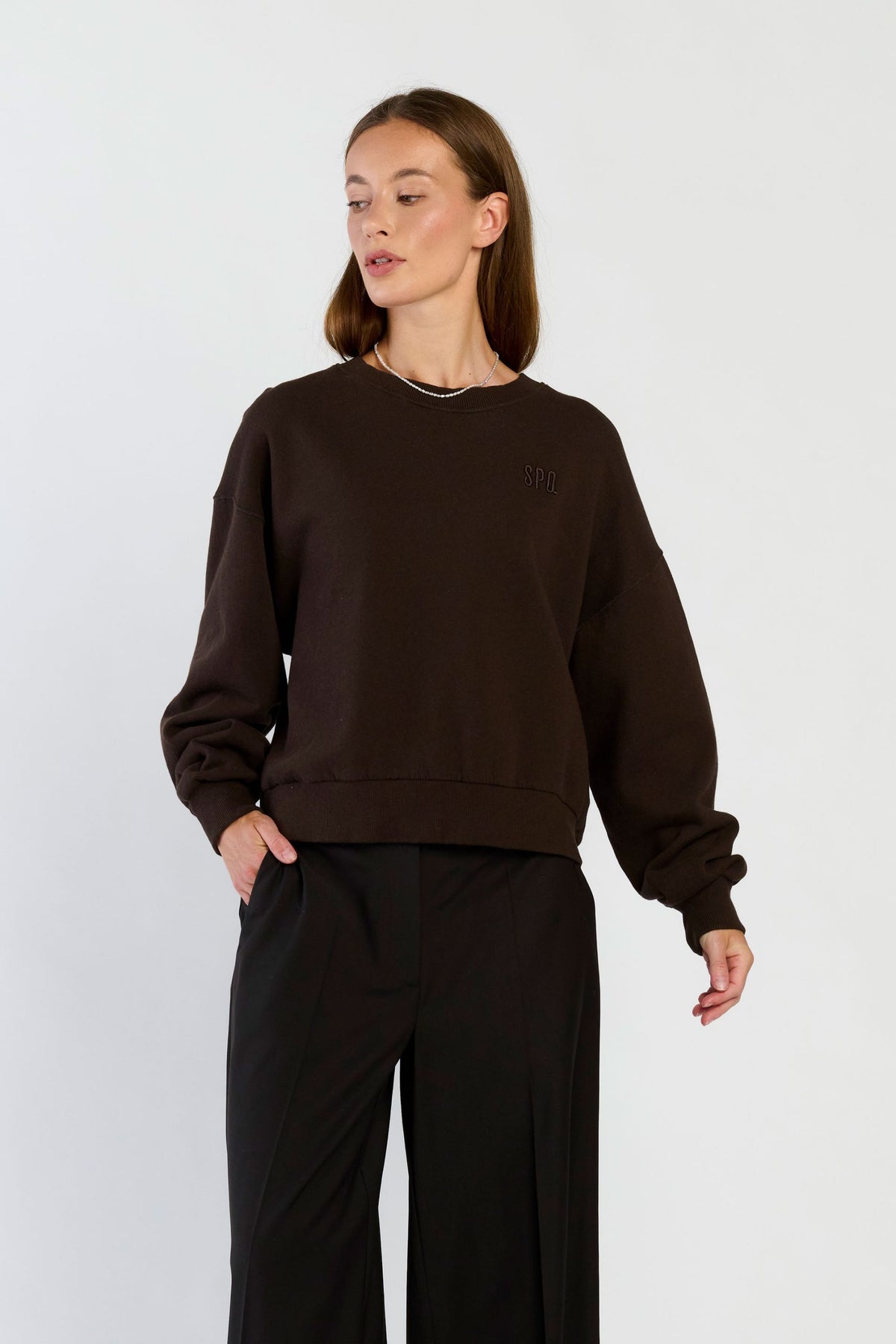 Lucy Oversized Sweater - Dark Brown Melange