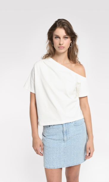 Off Shoulder Top With Pleats