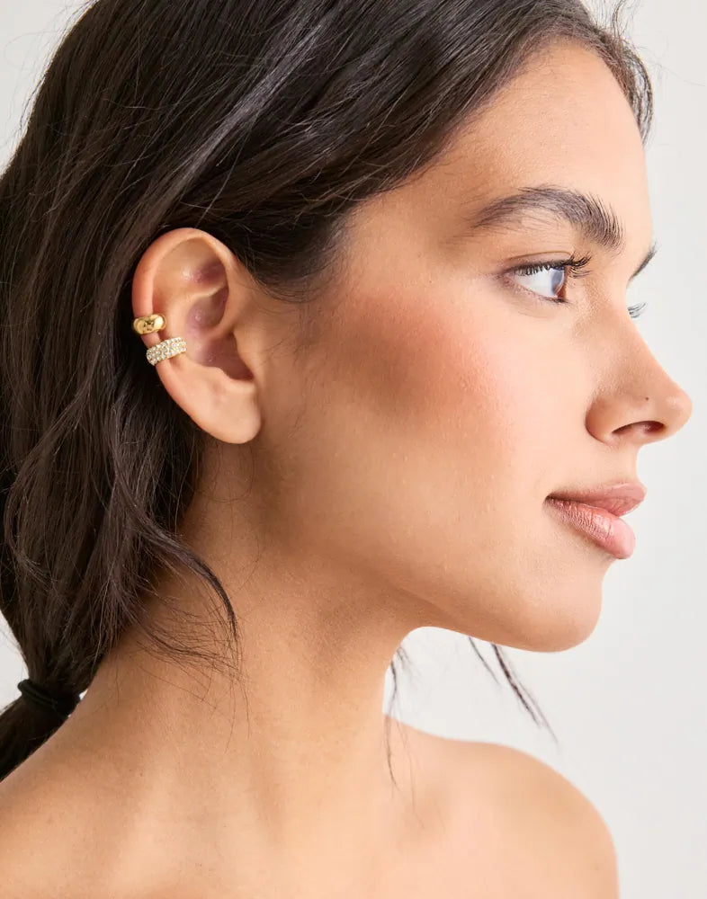 HUDSYN ear cuff, 2-in-1 set, gold-plated