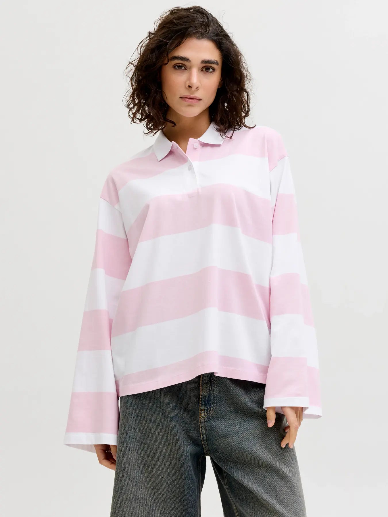 JXVILMA LS STRIPE POLO JRS