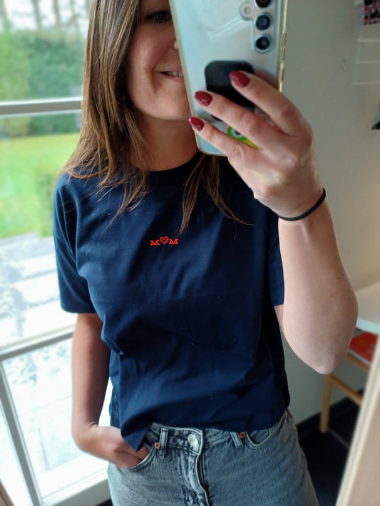 Boxy t-shirt MOM navy blue