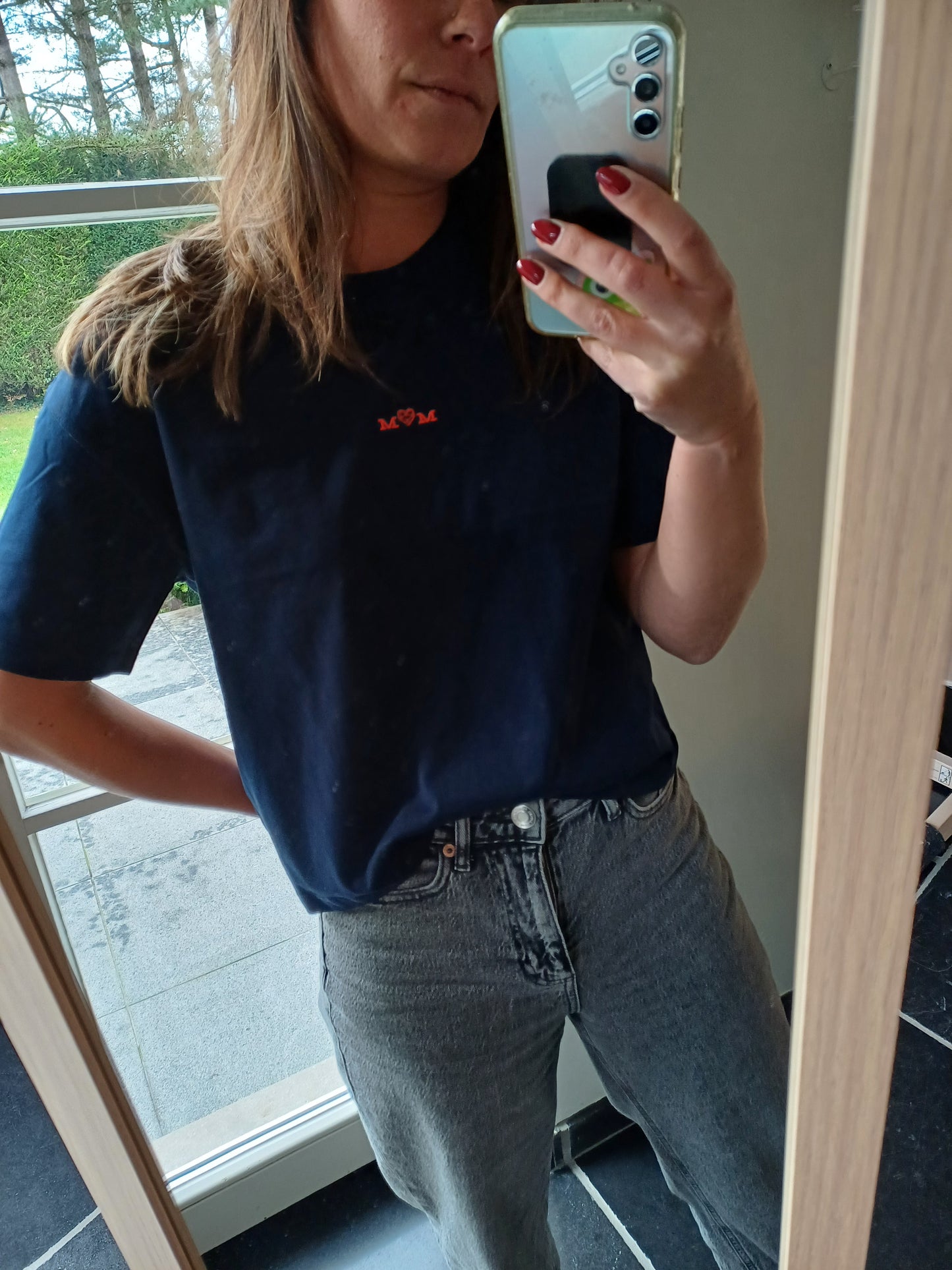 Boxy t-shirt MOM navy blue