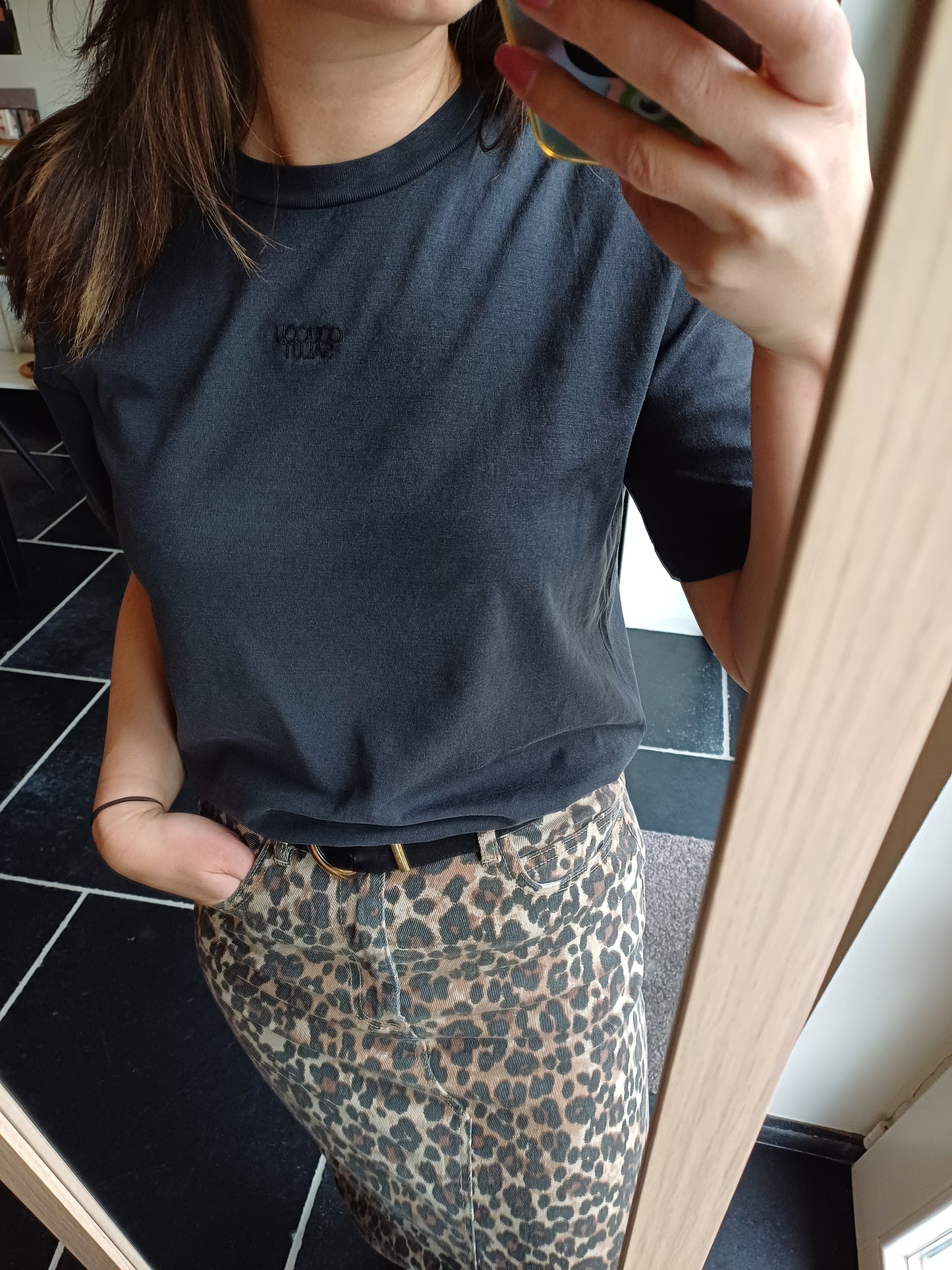 T-shirt COUCOU SALUT vintage black