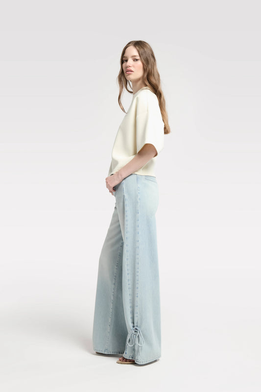Tailored Straight Jeans With Knot Detail