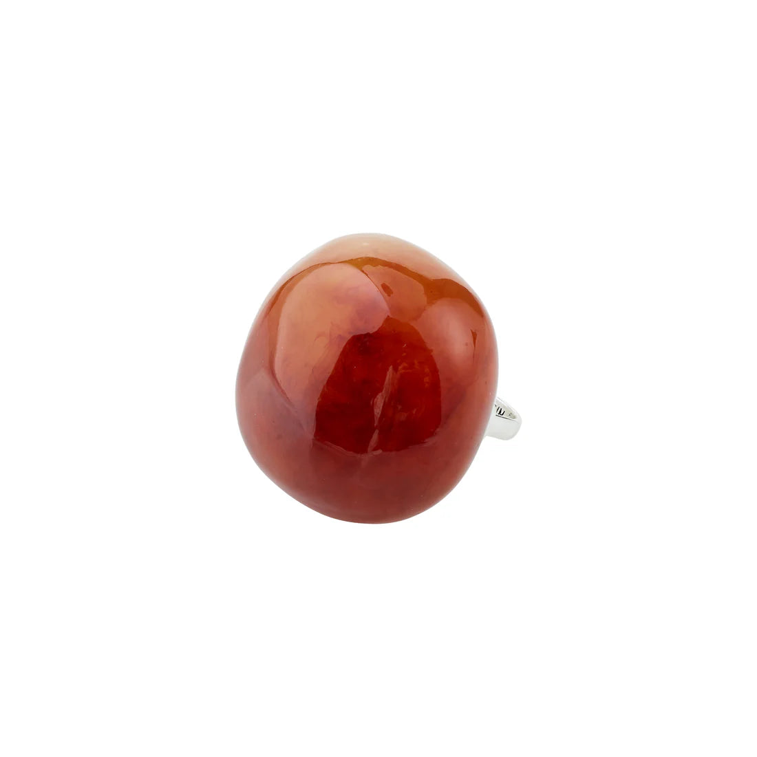 AASE ring amber/silver-plated