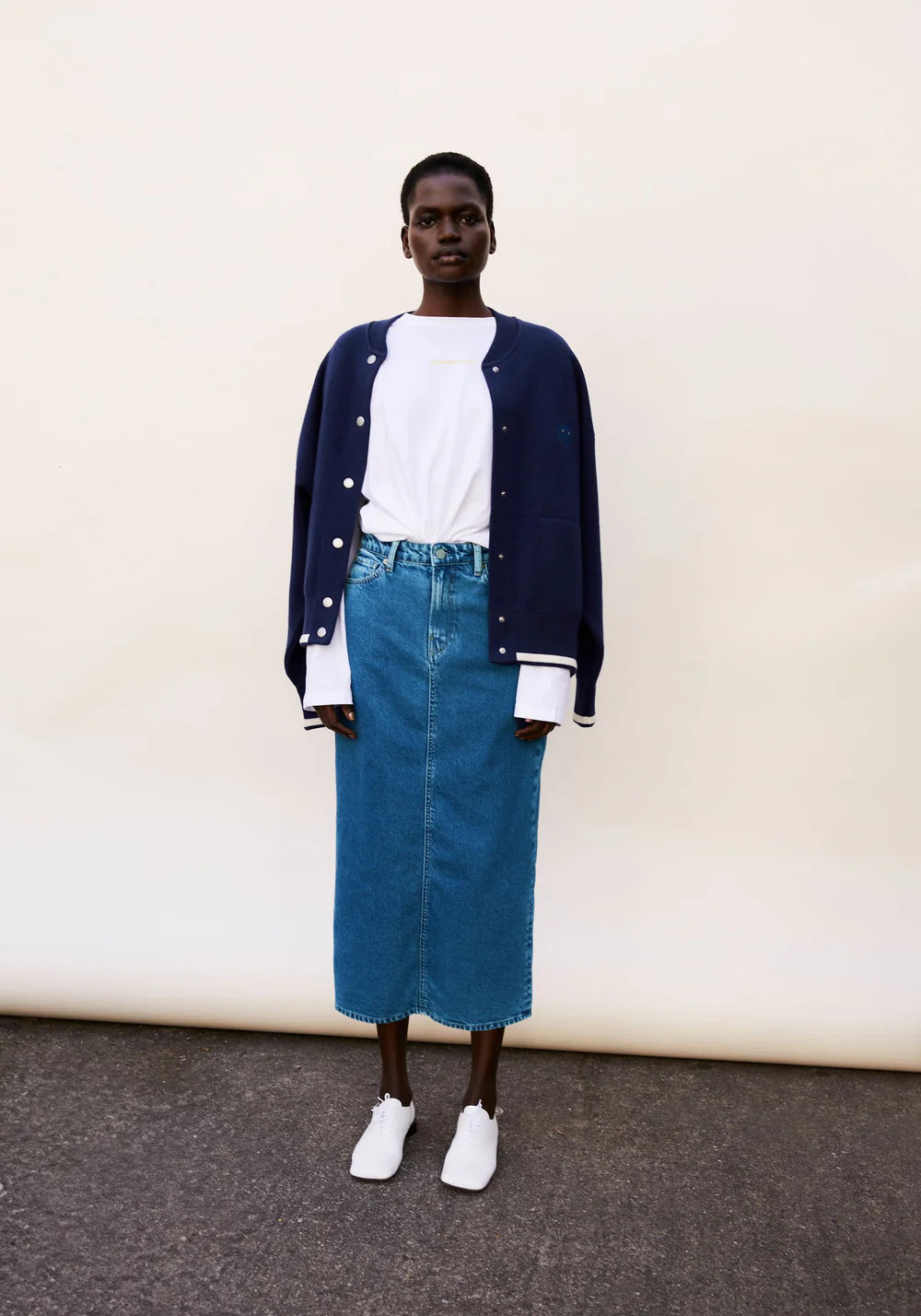KAALYKE DENIM MIDI SKIRT