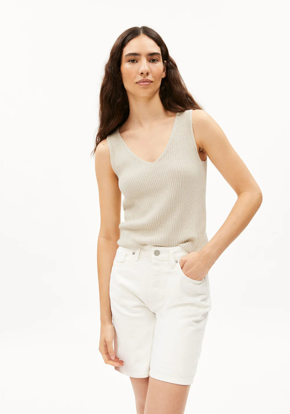 LINEN BLEND KNIT TOP