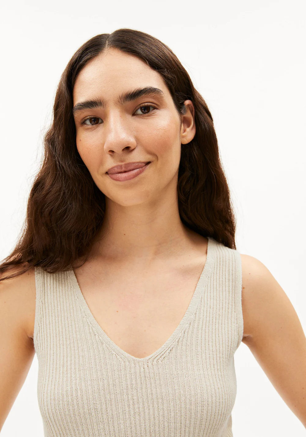 LINEN BLEND KNIT TOP