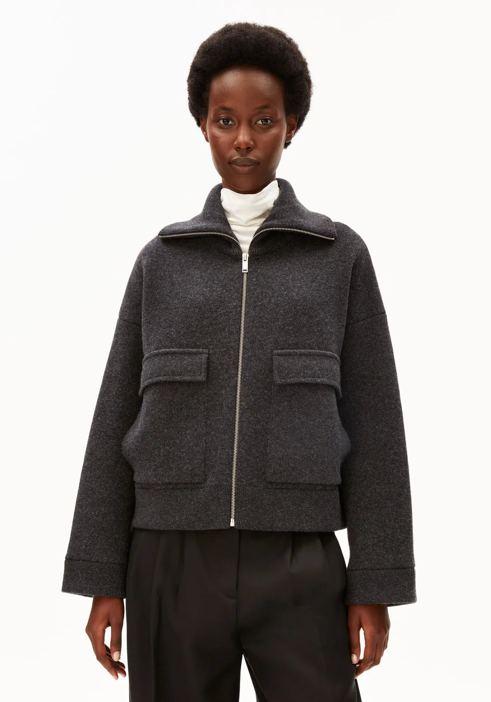 COTTON-WOOL KNIT JACKET