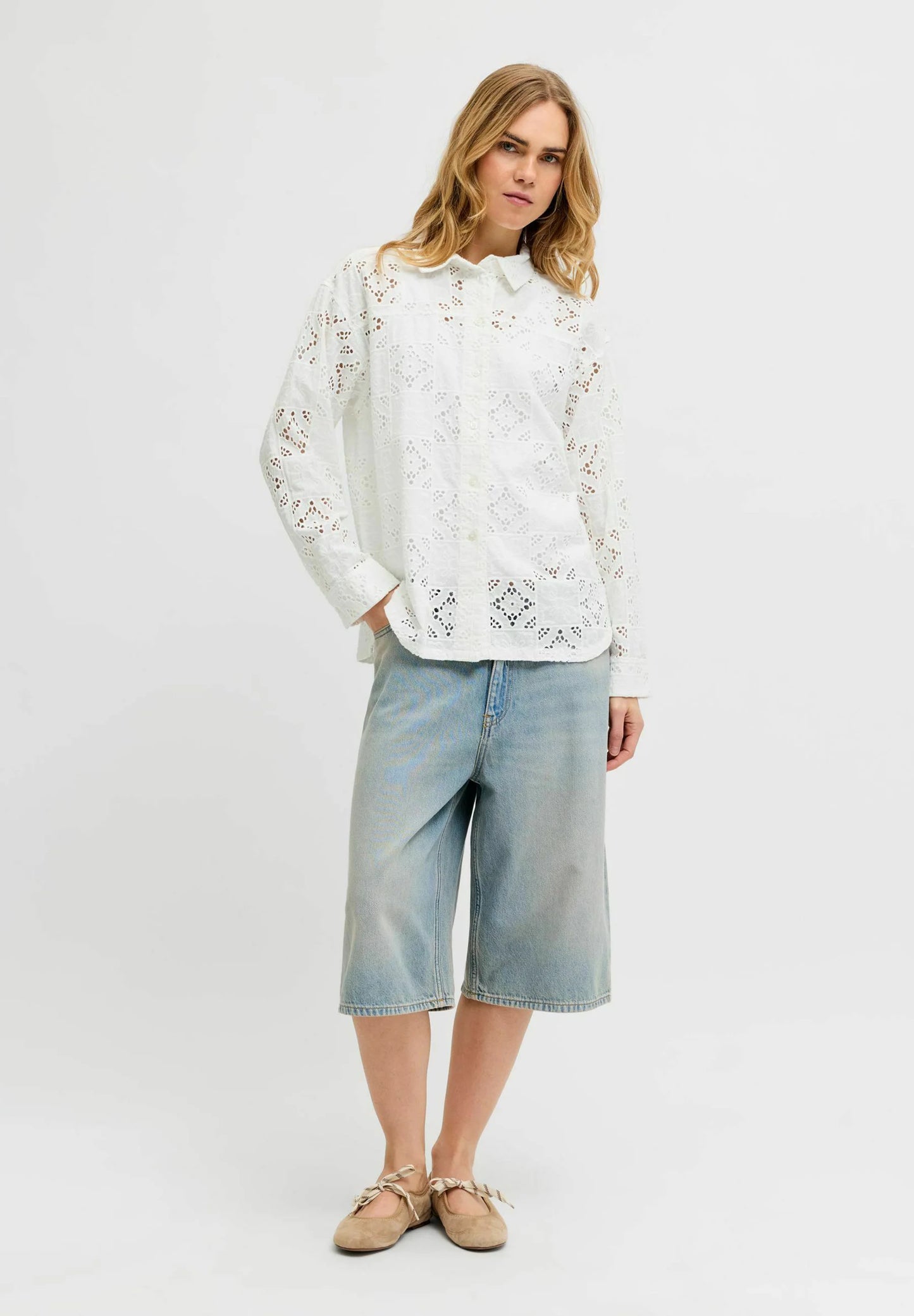 JXFREYA MILLIE BRODERIE LS SHIRT PNT