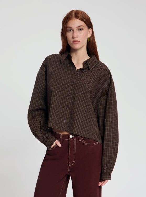 Liv Blouse checked brown