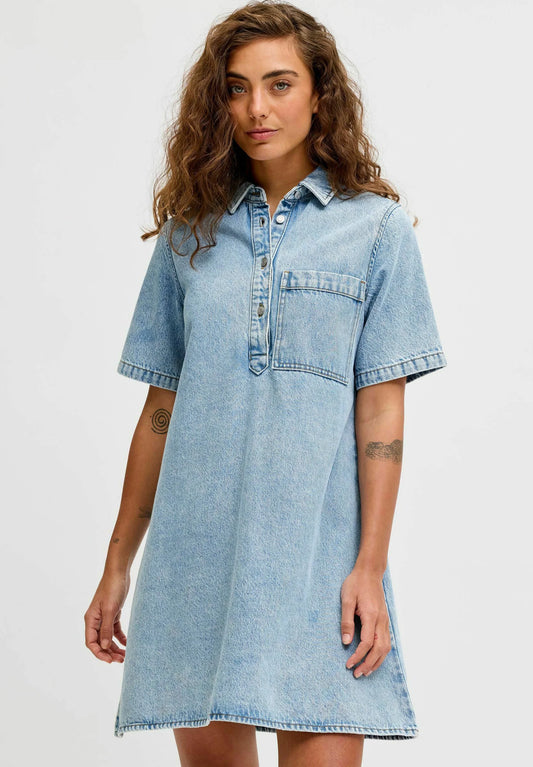 JXAMARA SILLE SS SHORT DRESS DNM SN