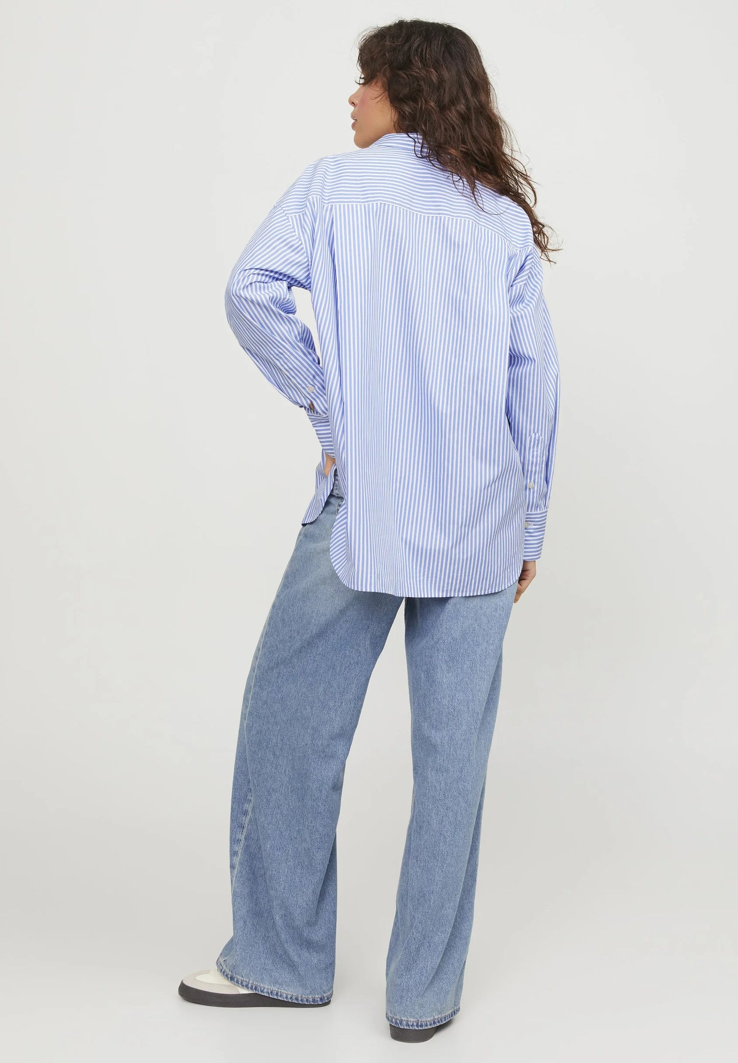 JXJAMIE LS RELAXED POPLIN SHIRT WVN NOOS blauw