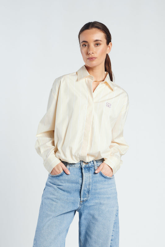 Feline Blouse-Yellow Stripe