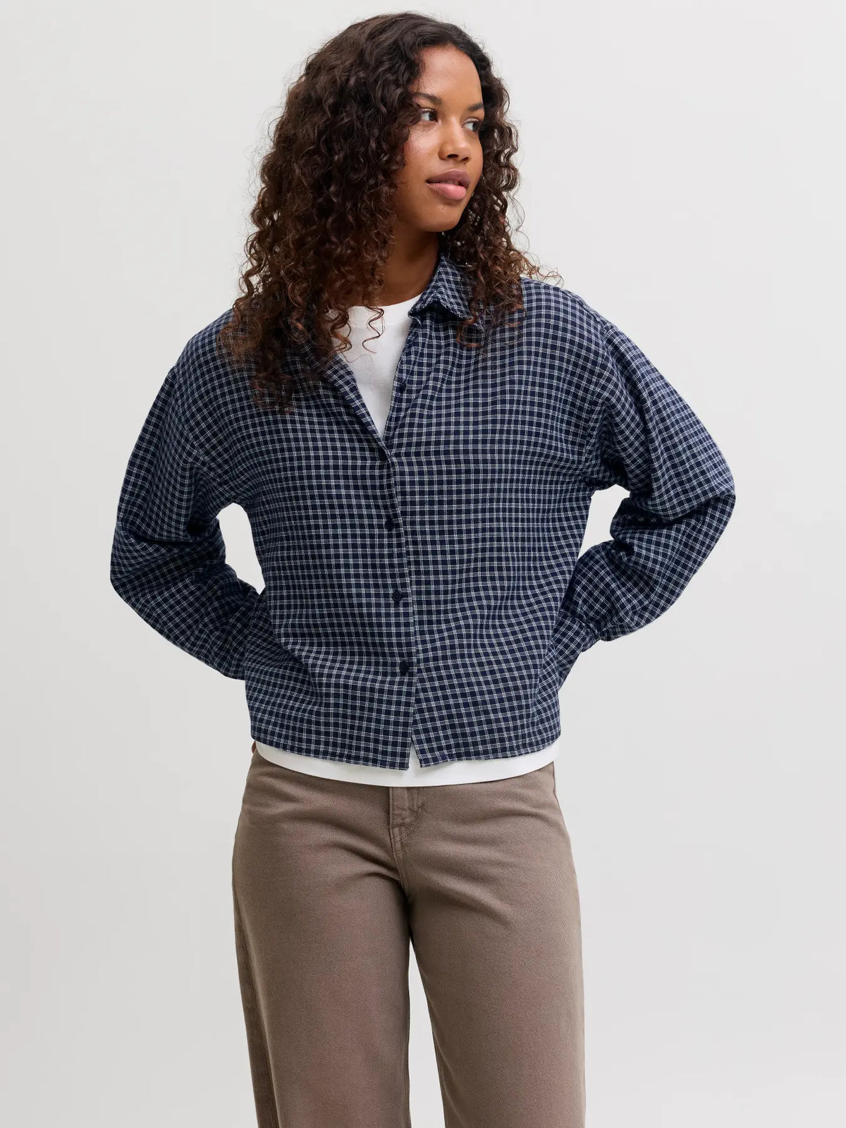 JXJAMIE CHECK FLANNEL LS SHORT SHIRT WVN