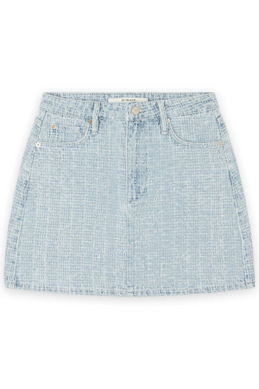 Mini Skirt With Allover Distressed