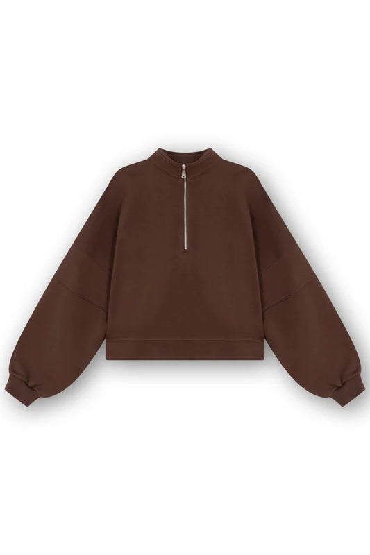 High Neck Sweater With Zipper
