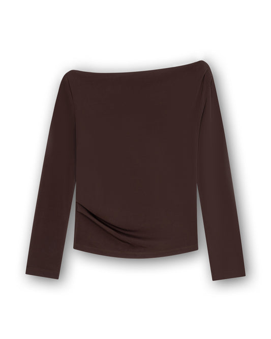 Off shoulder top brown