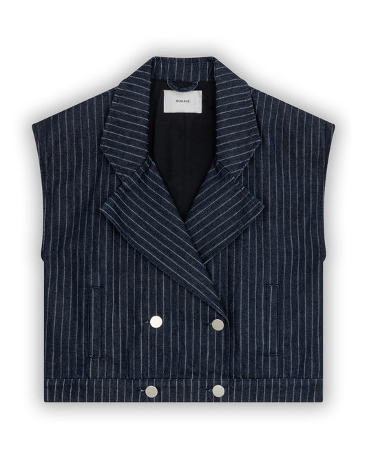 Oversized Waistcoat With Pinstripe