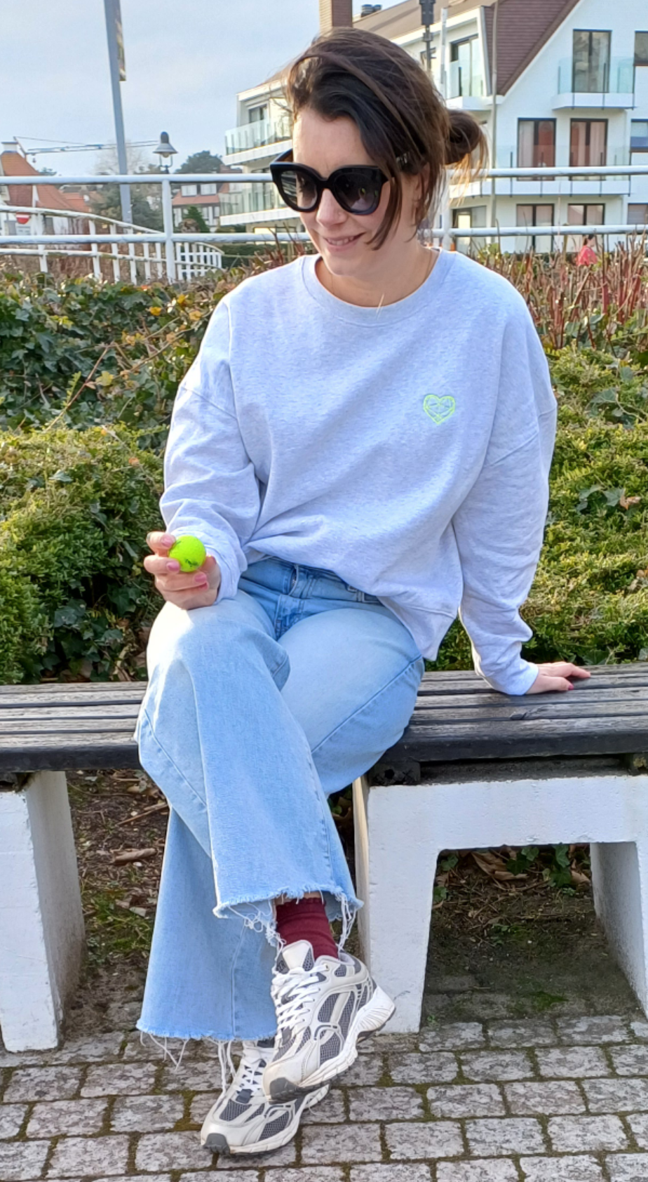 Sweater heart - Cool grey fluo