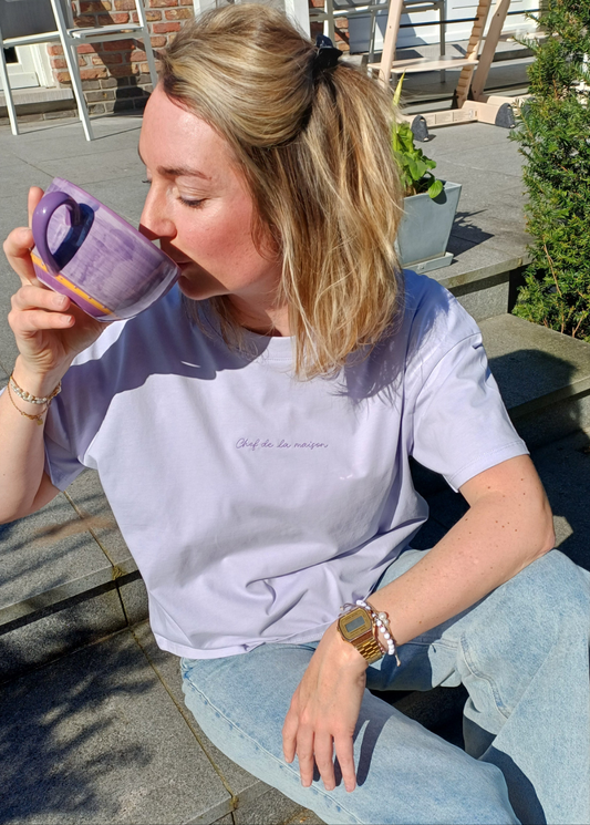 T-shirt 'Chef de la maison' soft lavender