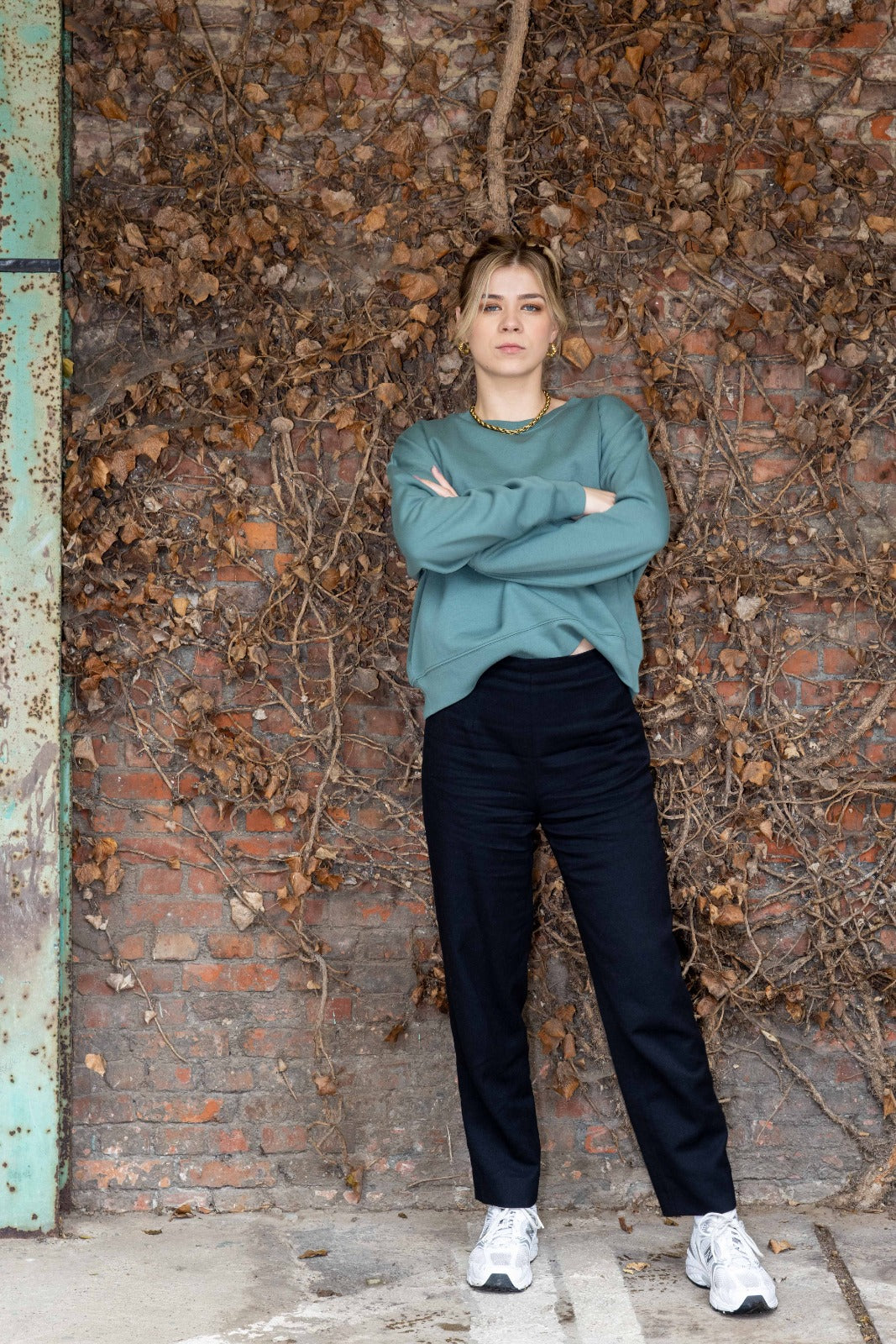 Sweater BIG HEART green