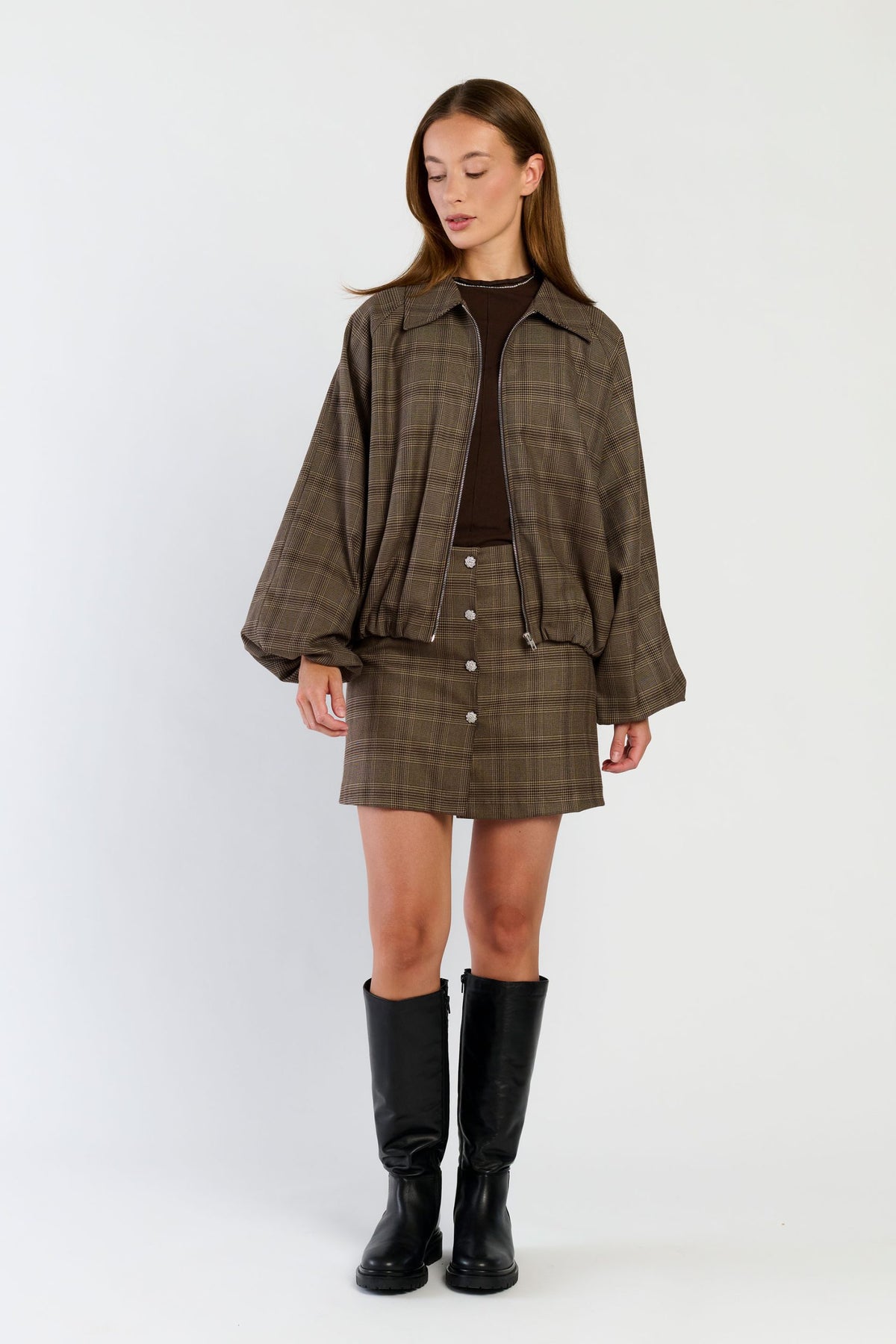 Louis Jacket - Dark Brown Checked