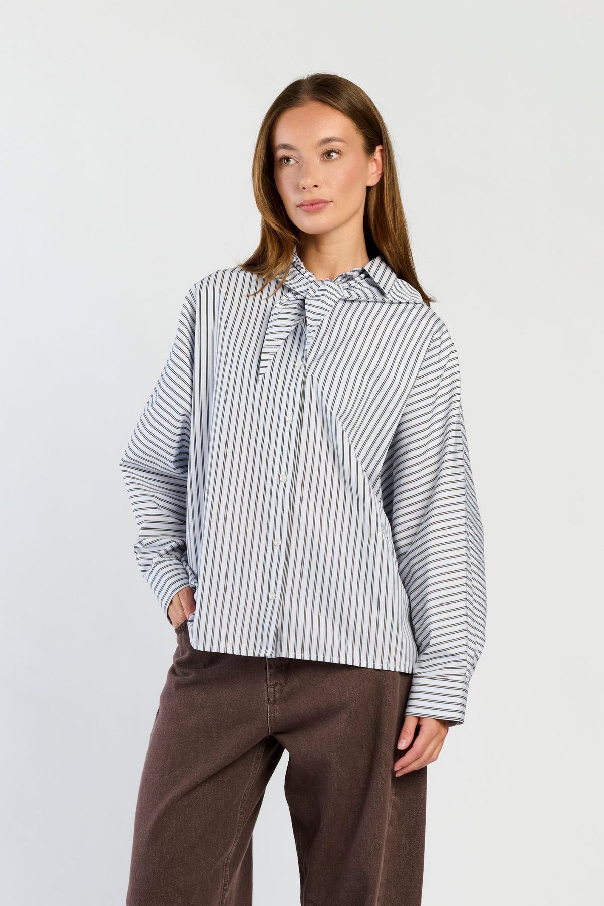 Mara Blouse - Blue Stripe