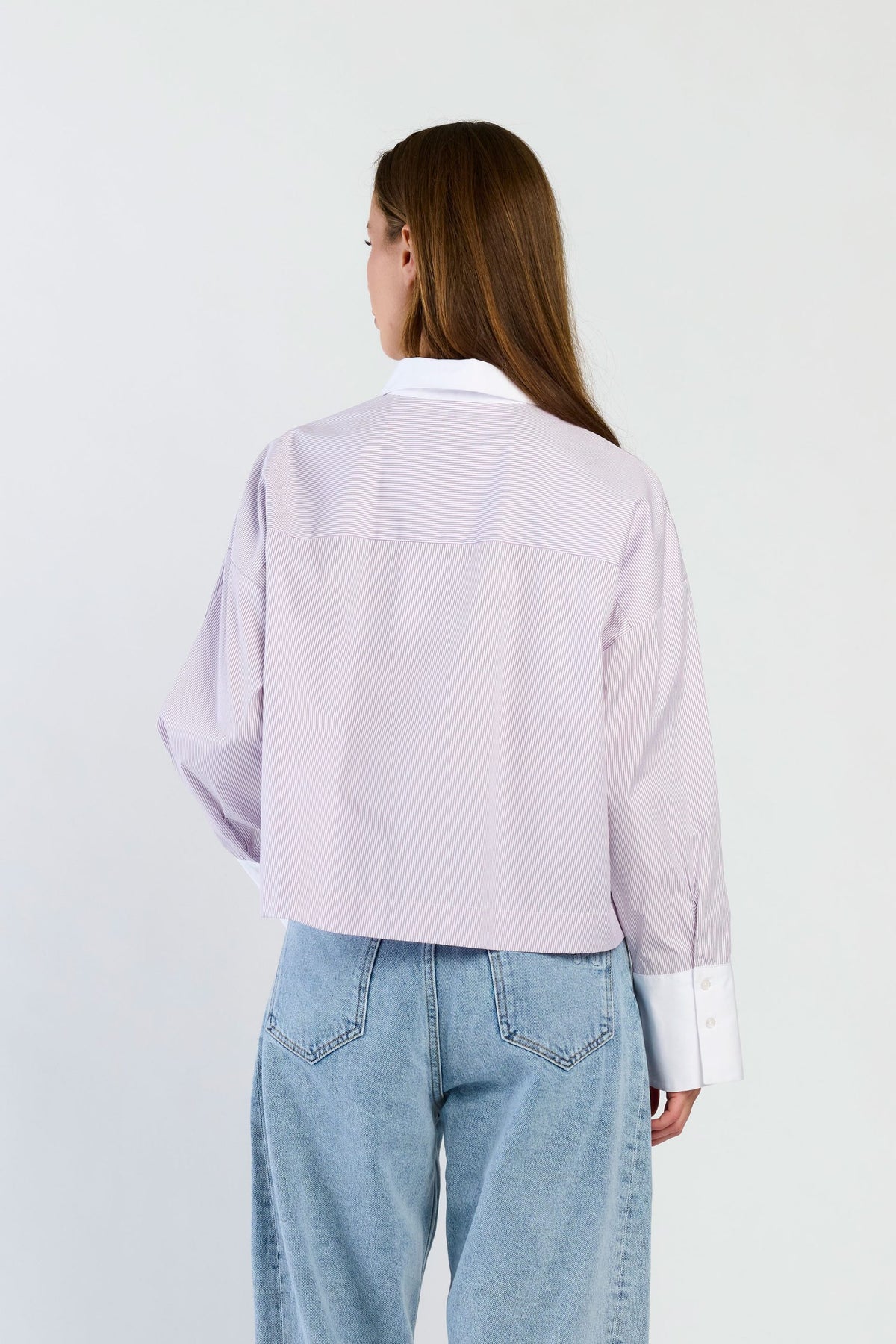 Paula Blouse- pink purple stripe