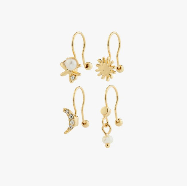 EVON ear cuff 4-in-1 set, gold-plated