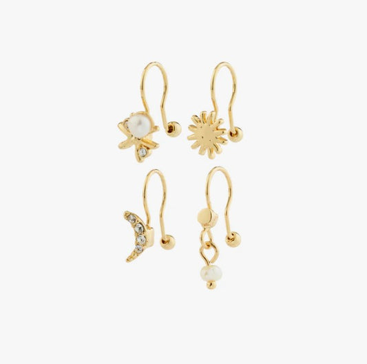 EVON ear cuff 4-in-1 set, gold-plated