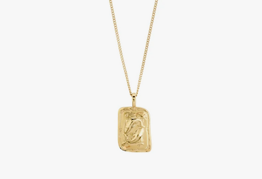 PISCES Zodiac Sign necklace, gold-plated