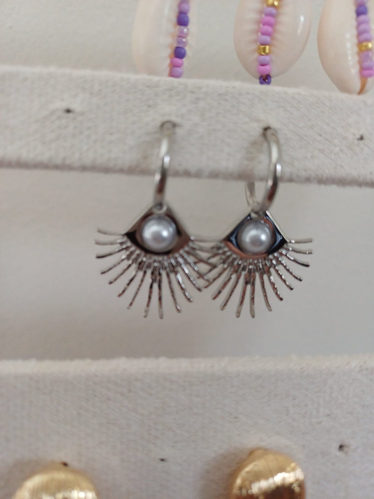 Earrings  eye - silver