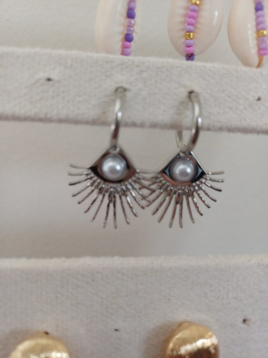 Earrings  eye - silver