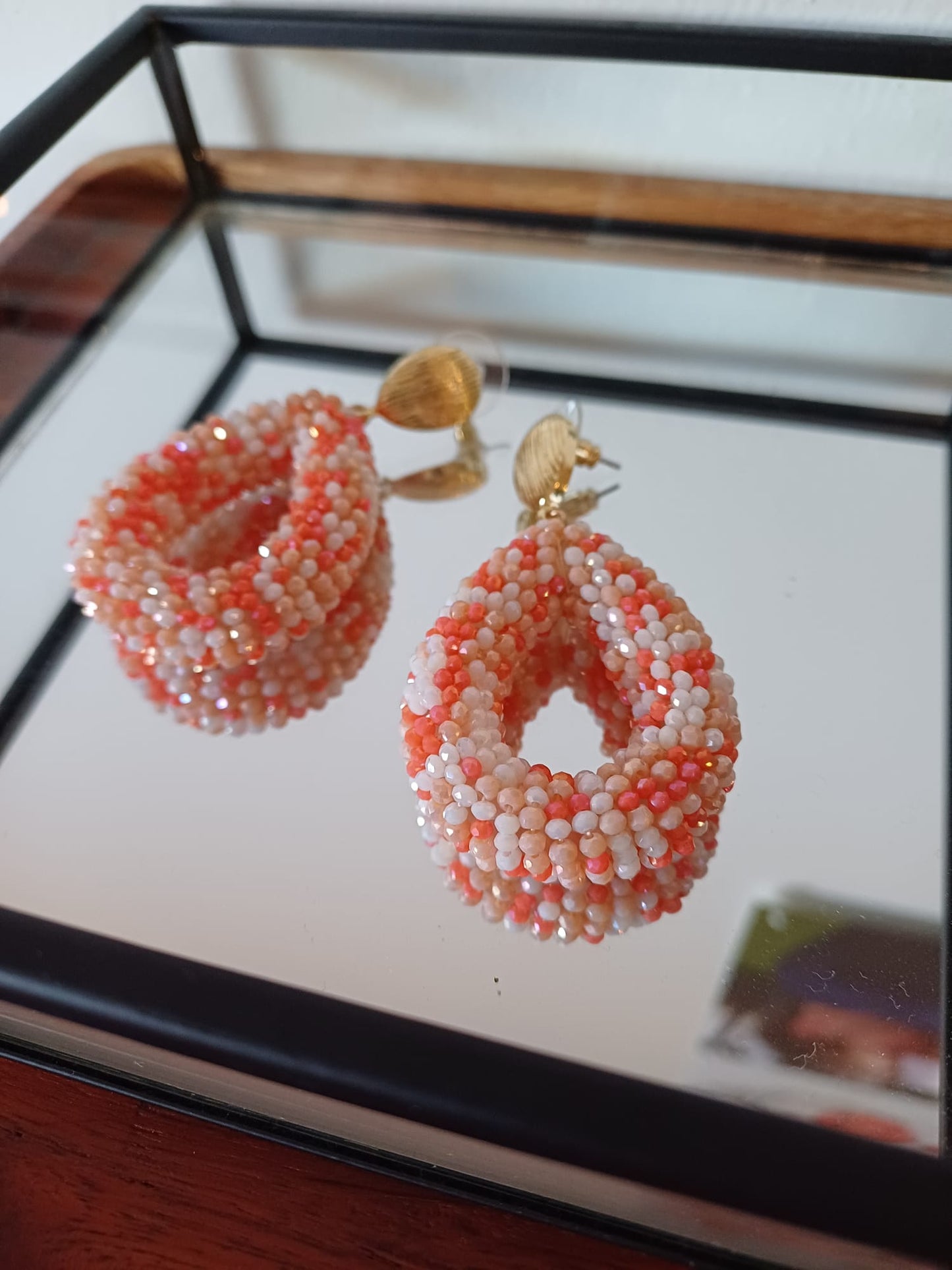 Earrings  orange dip