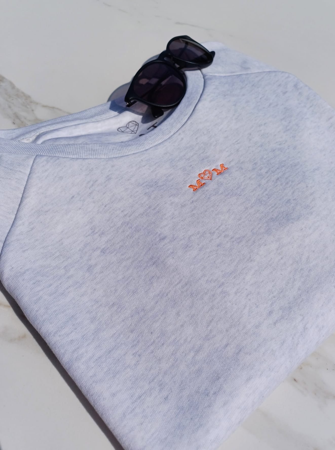 MOM sweater (grey & coral)