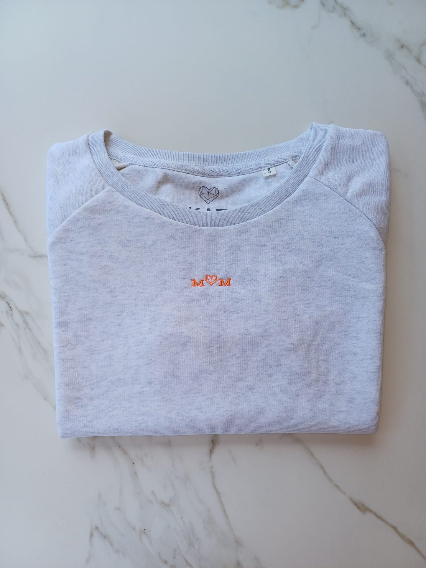 MOM sweater (grey & coral)