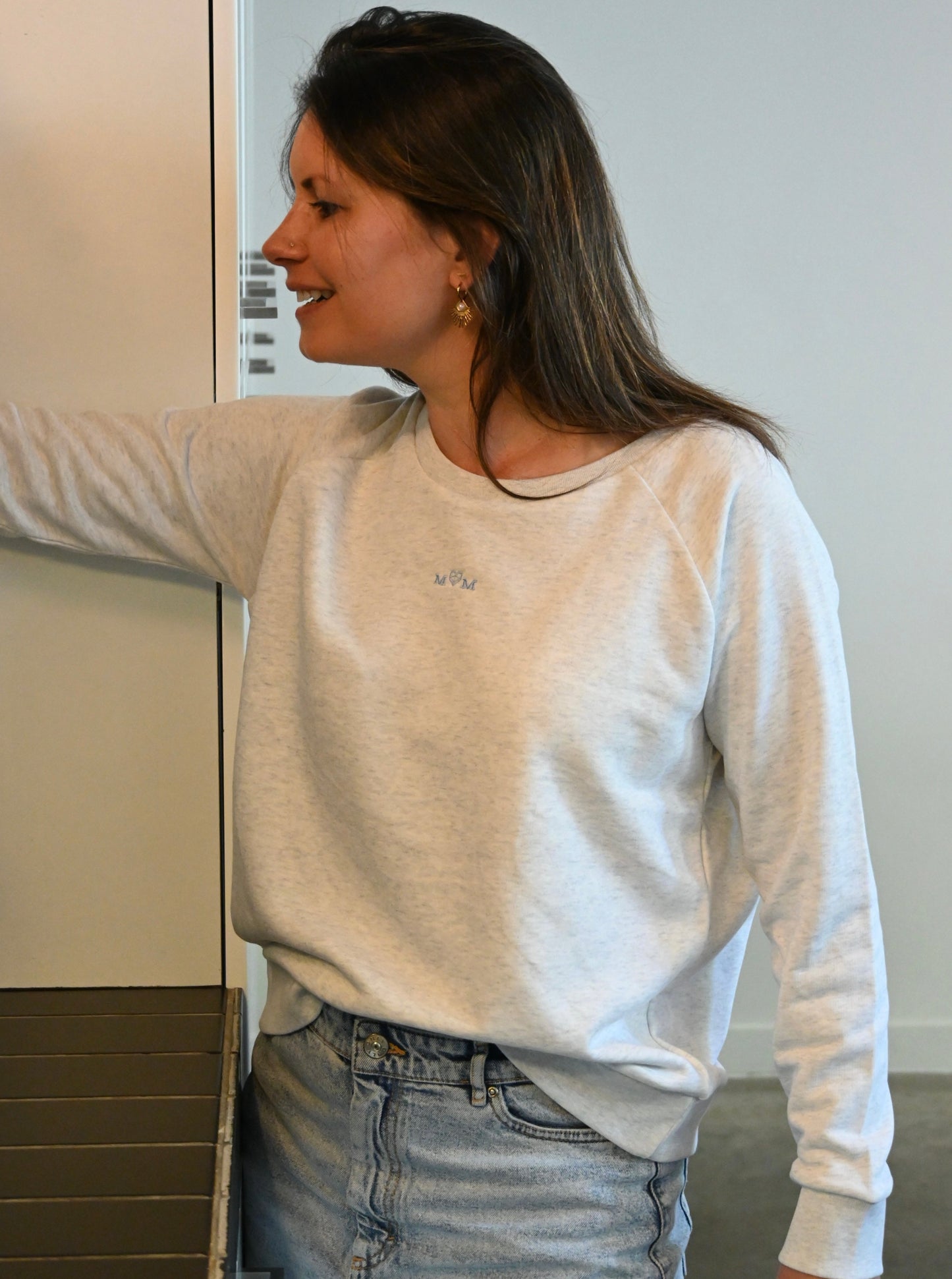 MOM sweater (grey & blue)