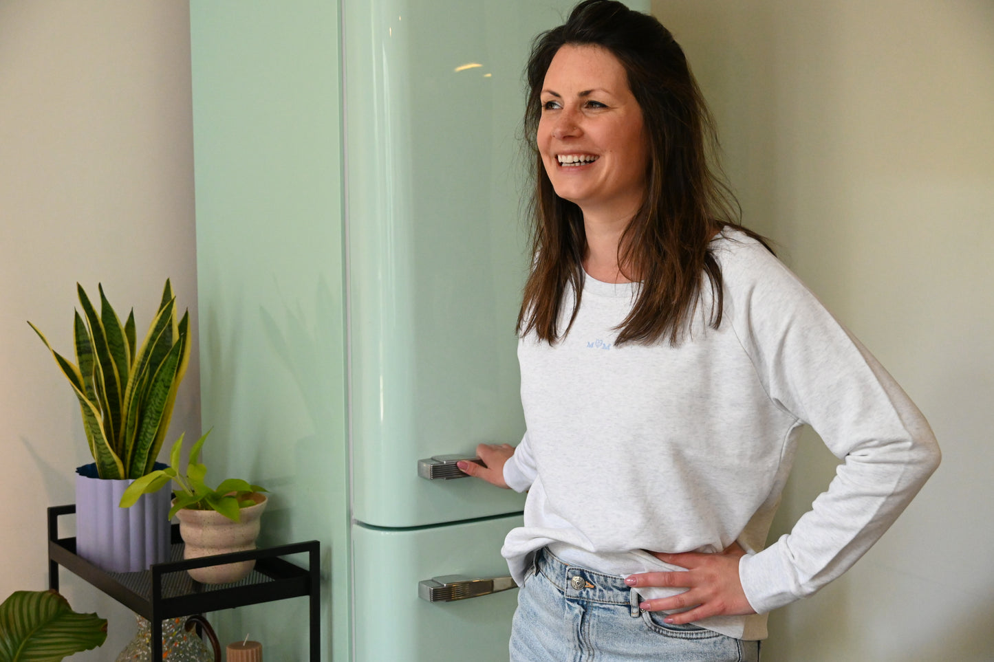 MOM sweater (grey & blue)