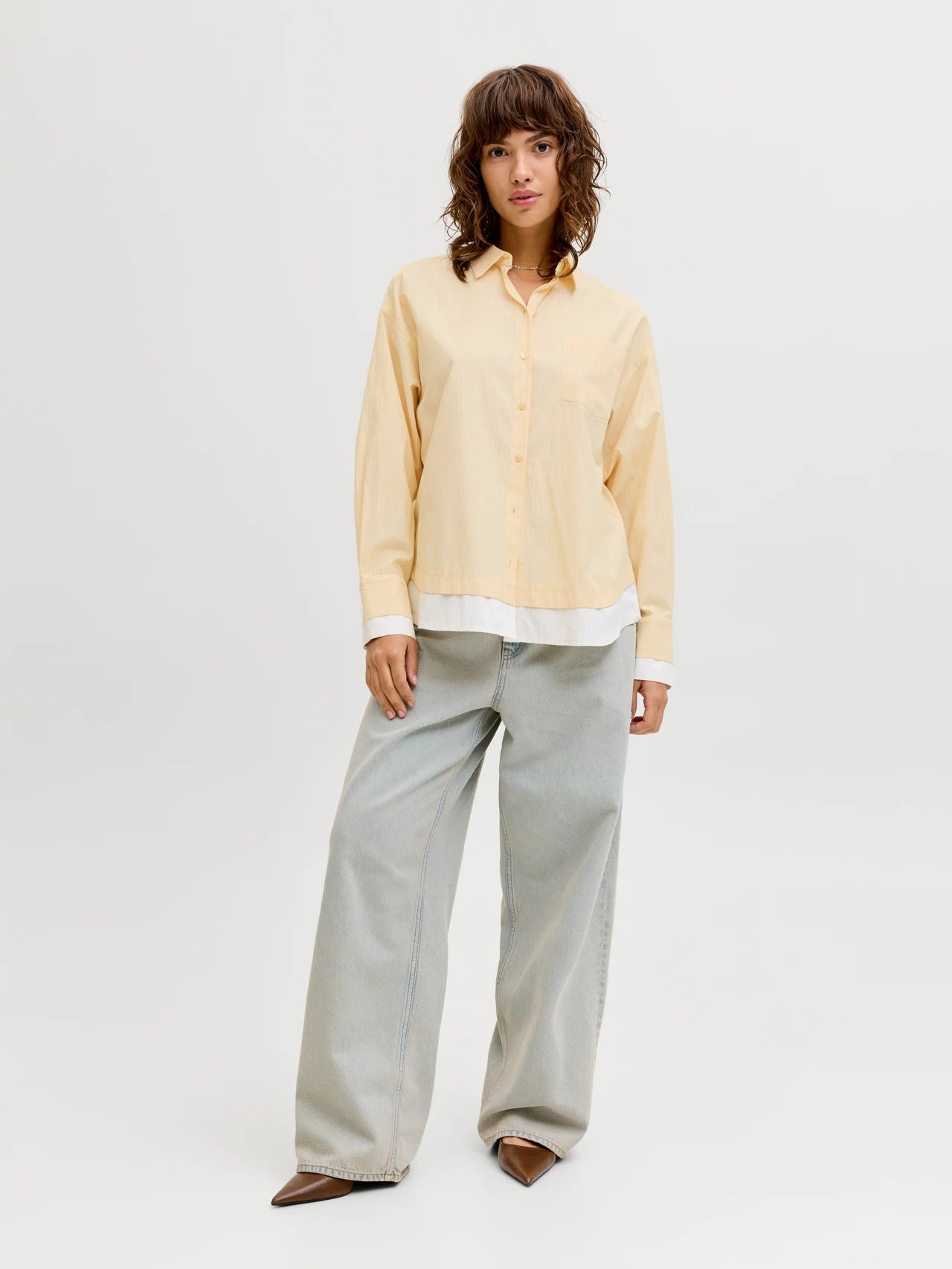 JXCARO POPLIN LS DOUBLE SHIRT WVN
