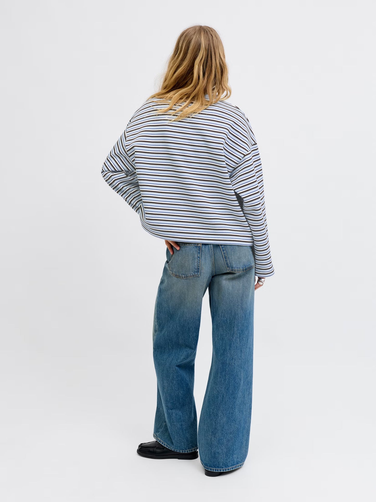 JXEA SOPHIA BOXY STRIPE CREW SWT EXP LN