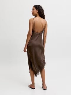 JXVIMA SATIN SL LACE MIX DRESS WVN LN