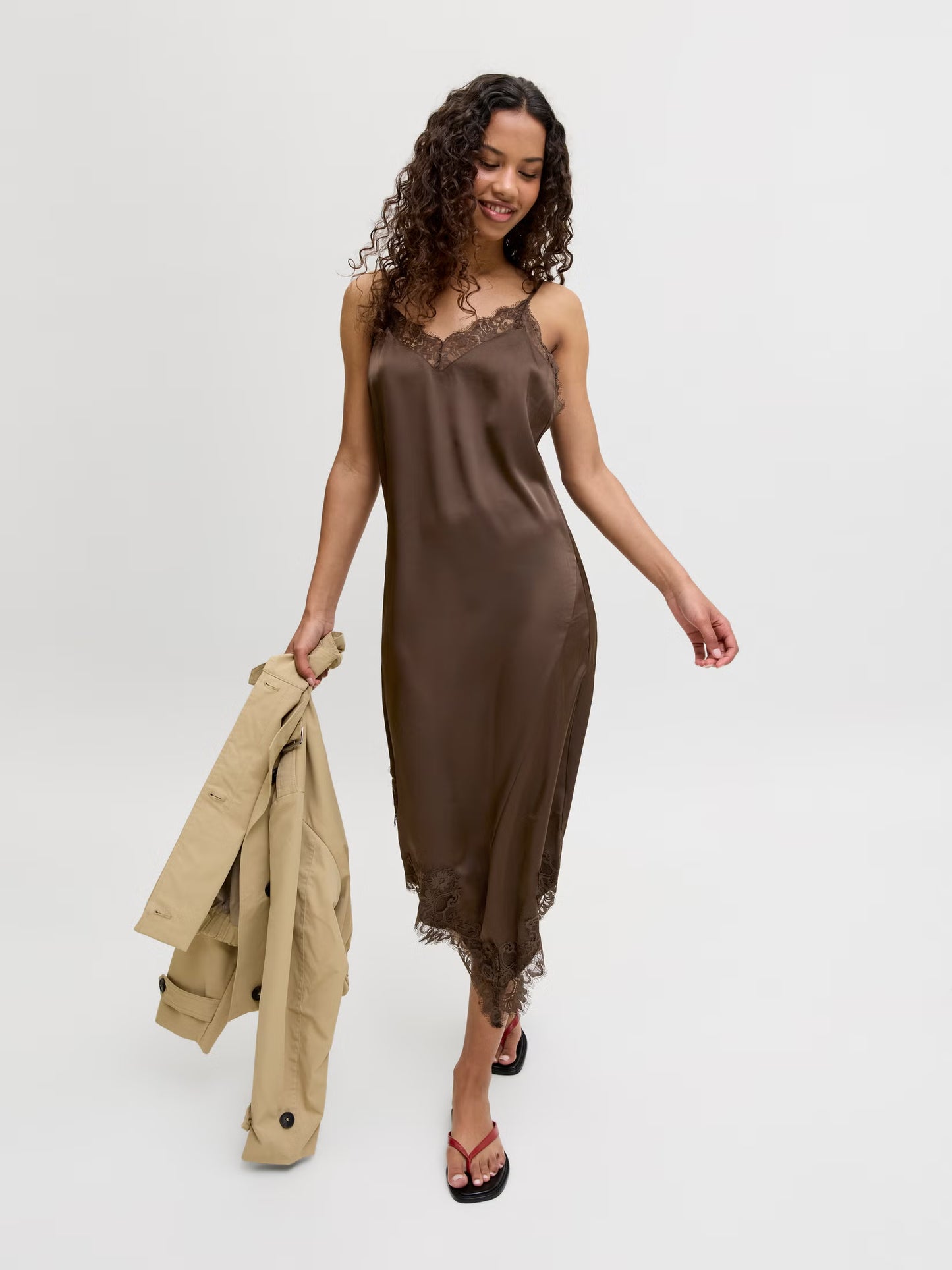JXVIMA SATIN SL LACE MIX DRESS WVN LN