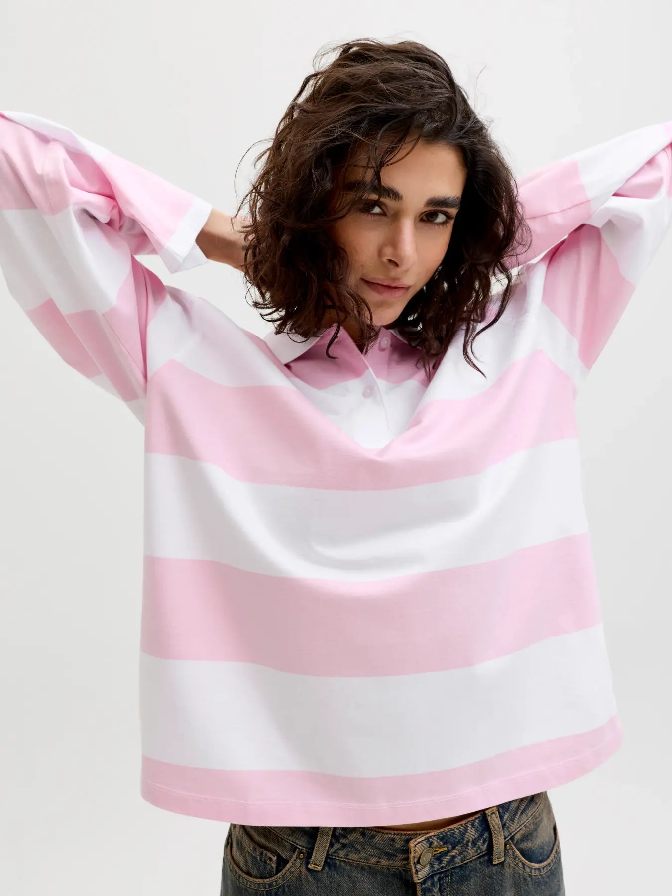 JXVILMA LS STRIPE POLO JRS