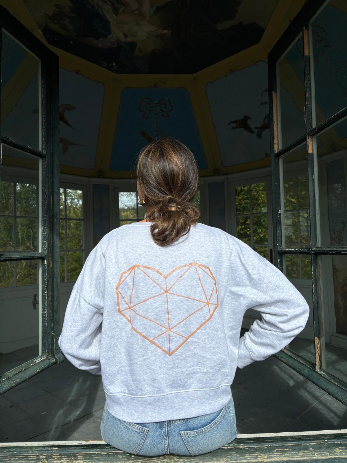 Sweater BIG HEART cool grey