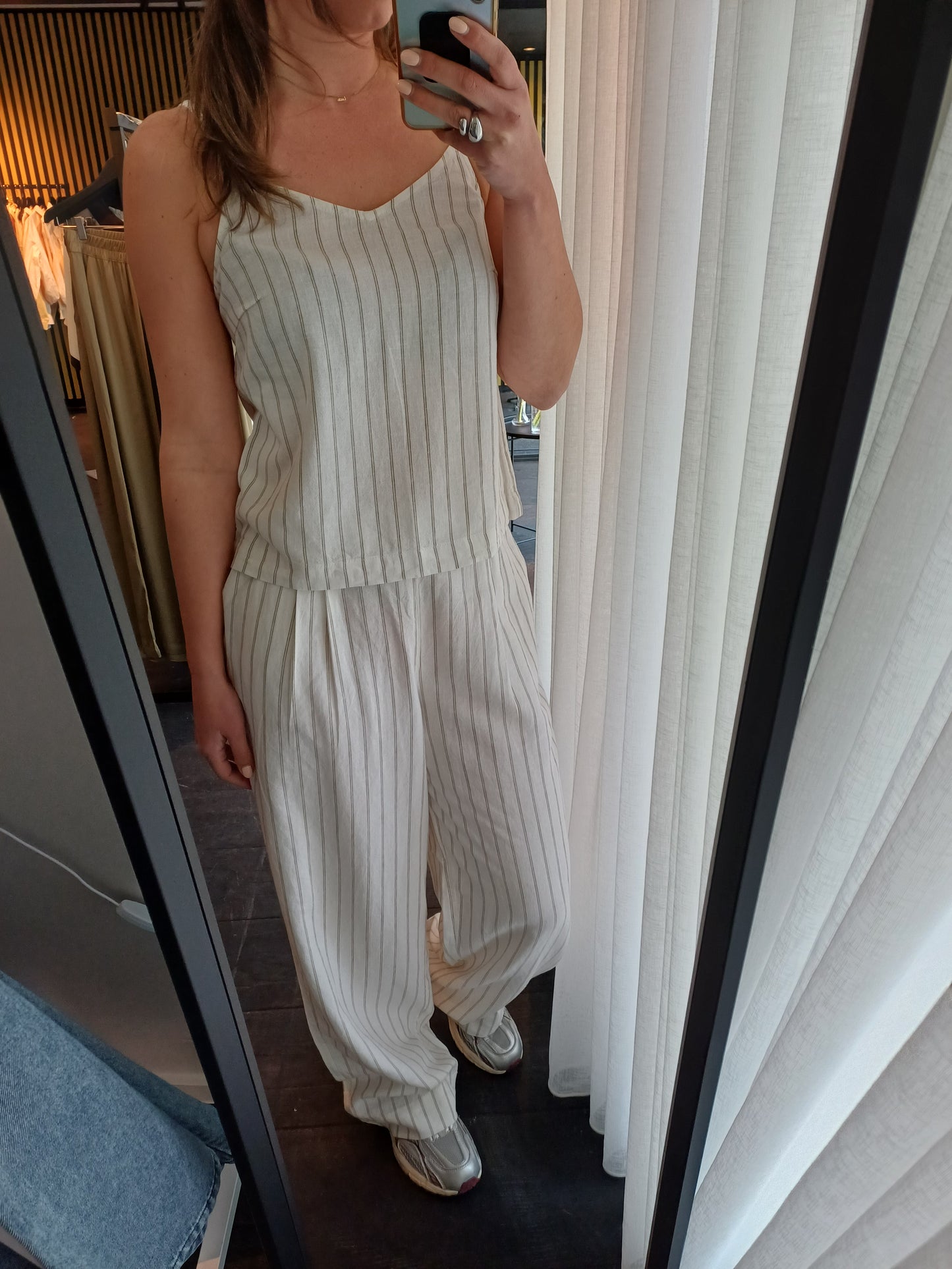 JXALMIRA LINEN BLEND SINGLET TOP WVN