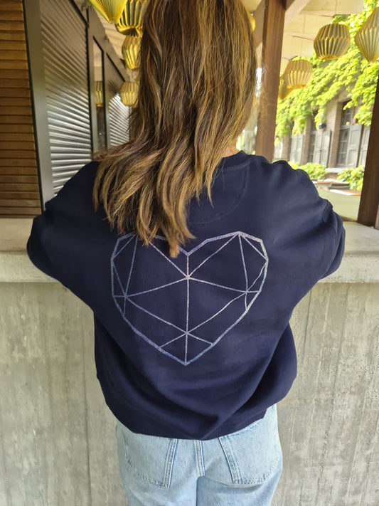 Sweater BIG HEART navy